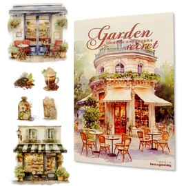 20 Sheets My Garden PET Scrapbook Stickers Book, Blooming Courtyard Stickers Set for Scrapbooking, Junk Journal Ephemera, DIY Crafts Waterproof Journaling Supplies (Garden House)