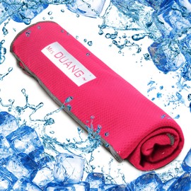 Cooling Towels, Sweat Towels Cooling Towels for Neck and Face, Microfiber Towel Soft Breathable Towel for Gym, Yoga, Camping, Running, Fitness, Workout & More Activities(32"x12") (Fluorescent Pink)