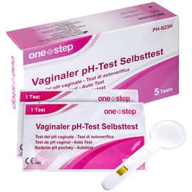 One+Step Vaginal Health Test with Reference Colour Card, Pack of 5, Test Strips for Determining Vaginal pH Value, Early Detection of Infections
