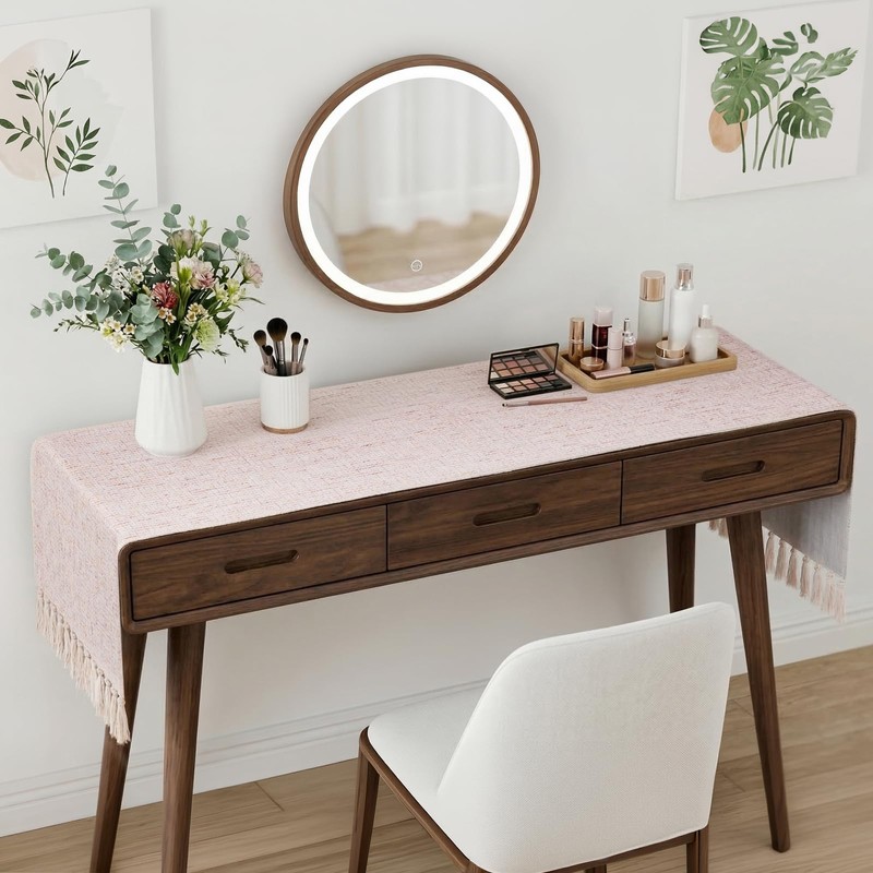 Treaful Dresser Runners for Bedroom, Rustic Boho Farmhouse Coffee Dining