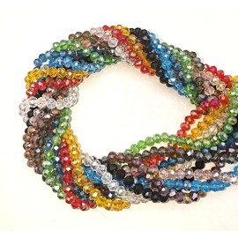 Catotrem 6mm Glass Beads Faceted Glass Bead Colorful Crystal Loose Beads for Jewelry Making DIY（800）