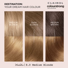 CLAIROL COLOUR STRONG PERMANENT HAIR DYE - 8.0 MEDIUM BLONDE
