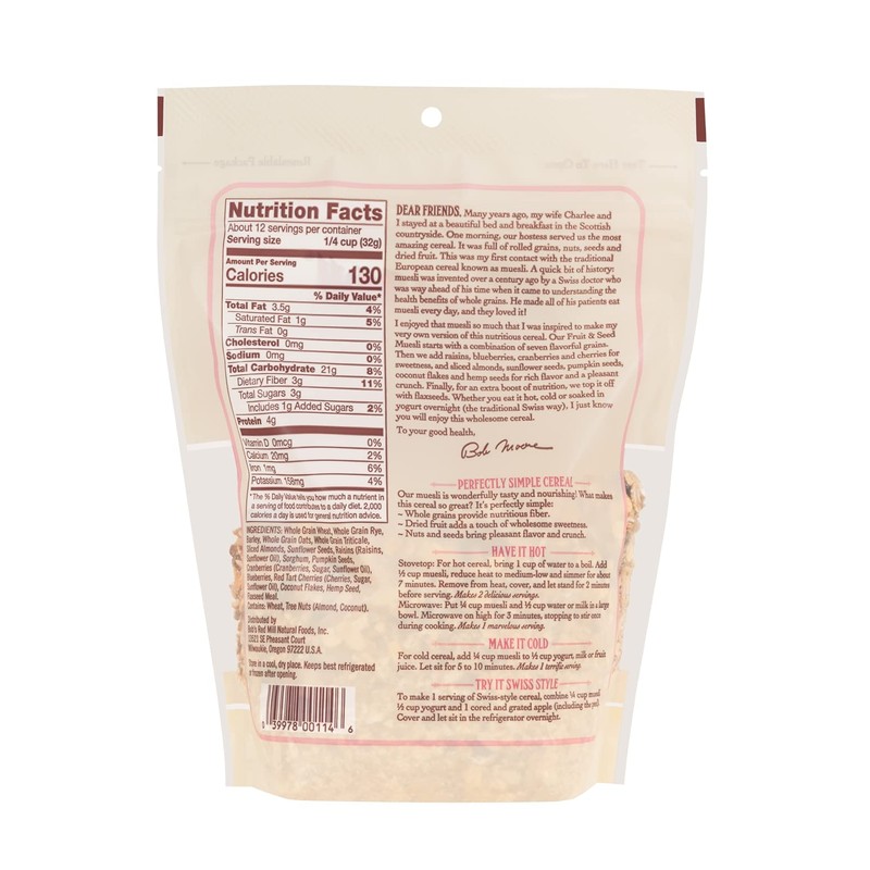 Bob's Red Mill Fruit & Seed Muesli, 14-ounce (Pack of