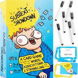 Subtext Showdown: Word Association Board Games for Adults, Teens & Family (3-6 Players) — Fun Games for Adults and Teens Groups — Funny Card Games for Family Game Night, College or Birthday Party