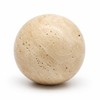 Artisanal Abode Natural Travertine Decorative Sphere, 3.94 Inch Stone Ball