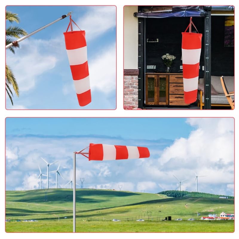 Yardwe Windsock 60cm Airport Windsock Rip-stop Wind Direction Measurement Sock