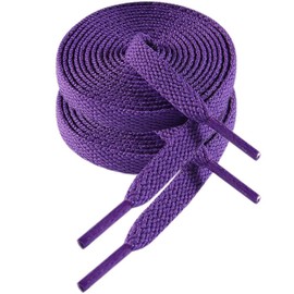VSUDO VSUDO 70cm Length Flat Purple Trainers Shoelace, 8mm Wide Purple Shoe Laces for Sneakers, Premium Trainer Shoe String, Cream Replacements Athletic Sport Shoelaces for Women or Men (1Pair-Purple-070cm)