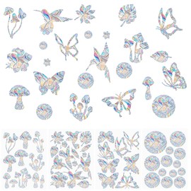 Pack of 47 Window Stickers, Bird Protection, Rainbow Suncatcher Bird Anti Collision Window Stickers, Prism Window Stickers, Anti-Collision Stickers, Electrostatic Adsorption