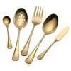 45-Piece Hammered Gold Flatware Set for 8,Premium 18/10 Stainless Steel