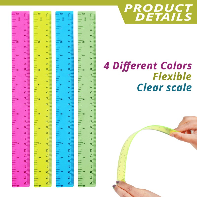 Belle Vous 24 Pack School Ruler - 30cm/11.81 inches -