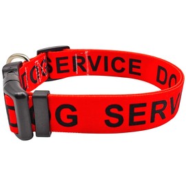 MayPaw Service Dog Collar, 1” and 1.5” Wide Dog Collar Strong Nylon Medium Large Extra-Large Dog Collar.