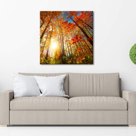 Pyradecor Large Canvas Prints Wall Art Last Hint of Sunset Pictures Paintings for Living Room Bedroom Home Decorations Modern Stretched and Framed Nature Landscape Artwork