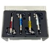 4 illuminated Bite Indicators in case. Coloured Glass Red, Yellow,