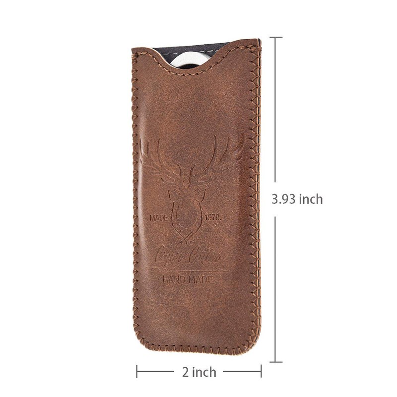 Stainless Steel Cigar Cutter with Leather Case,Double Blade for a