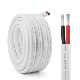 LRXCREEK 8 Gauge Marine Wire 20ft Tinned Copper Electrical Wire, Standard USA 8 AWG Duplex Marine Grade Wire for Boat Automotive Speakers RV and Trailer