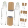 PACKOVE 10pcs 10ML Refillable Glass Roller Ball Perfume Bottles Bamboo