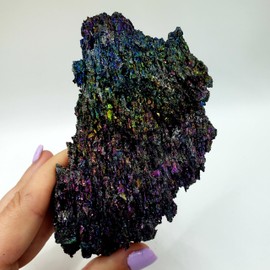 Carborundum Silicon Carbide Rainbow Mineral Specimen - Crystal Healing Reiki Stone Metaphysical Free Formed Chakra - Large carborundum - Piece #302