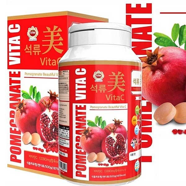 (~6 boxes) Pomegranate chewable multi-vitamin C supplement for the whole family, 330 tablets, containing collagen calcium, 5 boxes / (~6박스) 온가족 석류 츄어블 멀티 비타민C 영양제 330정, 콜라겐 칼슘 함유, 5박스