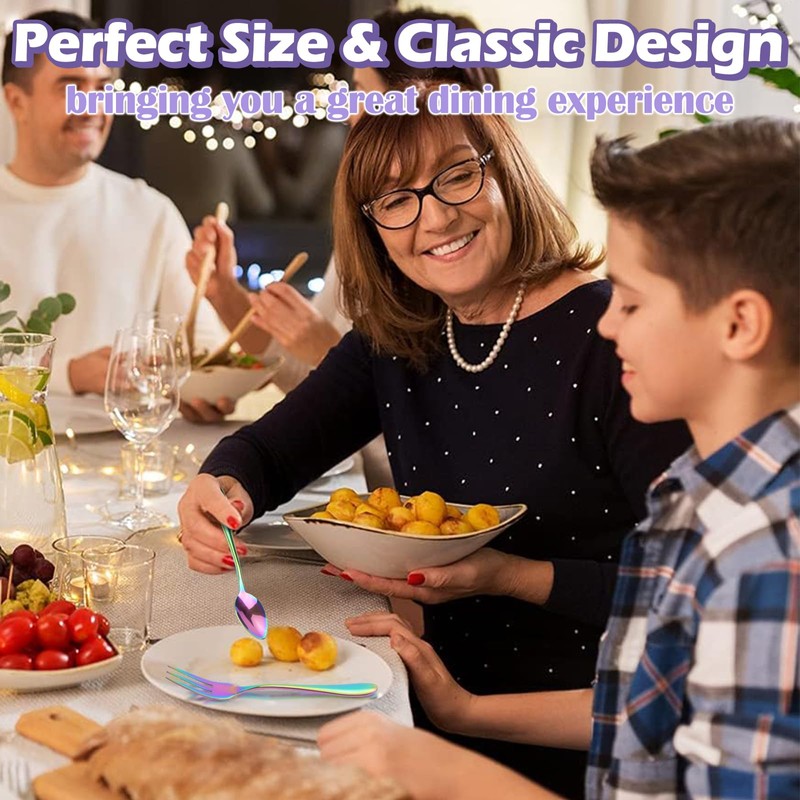 RETON 12 Pcs Dessert Forks and Spoons Silverware Set, Stainless