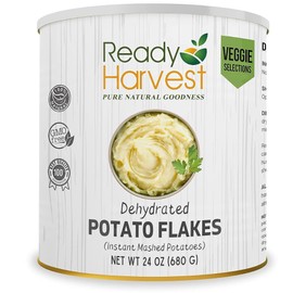 Ready Harvest Dehydrated Food - Potato Flakes | Emergency Food | Instant Mashed Potatoes | #10 Can | 30-Year Shelf Life | Cans Filled to the Top