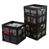 Utiao 18 L Collapsible Storage Crates, Square Plastic Crates, Black,