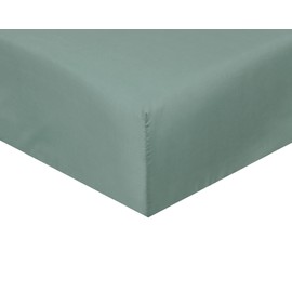 Sleepdown Fitted Sheet Super Soft Cosy Easy Care Polycotton Bed Linen Luxury Bedding Bedsheet 25 cm Deep Non Iron - Sage Green - Super King