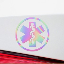 Transparent Decal Stickers of EMT Star PVC (Hologram) Premium Waterproof Vinyl Decal Stickers for Laptop Phone Accessory Helmet Car Window Mug Tuber Cup Door Wall Decoration ANDauto107063HO