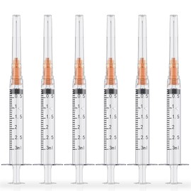 25Pcs 3ml Syringes with 25 Gauge 1 Inch Needle, Luer Lock Disposable Accessories for Lab Measuring, Refilling Inks, Industry and Plant, Individual Package