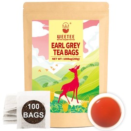 WT WEETEE Earl Grey Tea Bags, 100 Count Black Tea Flavored with Bergamot Orange, Resealable Kraft Bag | Brew Hot or Iced