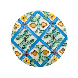 Hand-Painted Portuguese Ceramic Tile Round Trivet (TRT6)