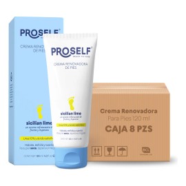 Caja 8 Piezas Crema Renovadora Para Pies Proself 120ml Limón