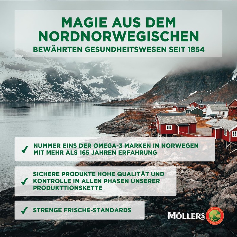 Moller's Cod Liver Oil Capsules Omega-3 Fatty Acids DHA &