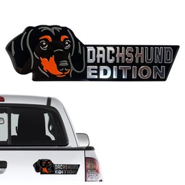 Dog Edition Car Badges, 3D Dog Car Badge Laser Cutting Car Emblem, Metal Car Exterior Emblems Badge,Cute Dogs Badge Rated Car Decals Bumper Stickers Decoration (Dachshund)