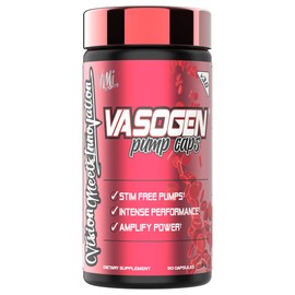VMI Sports | Vasogen Ultra Nitric Oxide Booster | Stim Free Pre Workout for Strength, Endurance & Muscle Building | Vasodilator and Nitric Oxide Supplement (90 Capsules)