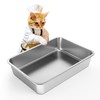 IKITCHEN Stainless Steel Cat Litter Box, Large Metal Litter Pan