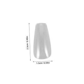 FOMIYES 500pcs Nail Art Clipper Press Nails Short Square Nail Tips Short Coffin Nails Gel Clear Nail Tips Nail Sticker Nail Tips Full Cover Artificial Fingernail Nail Gel Transparent Abs