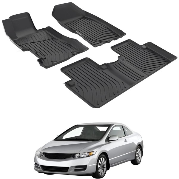 flysak-autoparts For Honda Civic 2006-2011 Car Floor Mats Front &