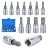 Gueenky 13-Piece Torx Bit Set, T8 - T70 Multi-Tooth Socket