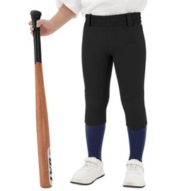 DEVOROPA 2T/3T/4T/5T to Youth Boys Baseball Pants Kids Girls Softball Fast Pitch Pants Tee Ball Pants with Pockets Black 5T