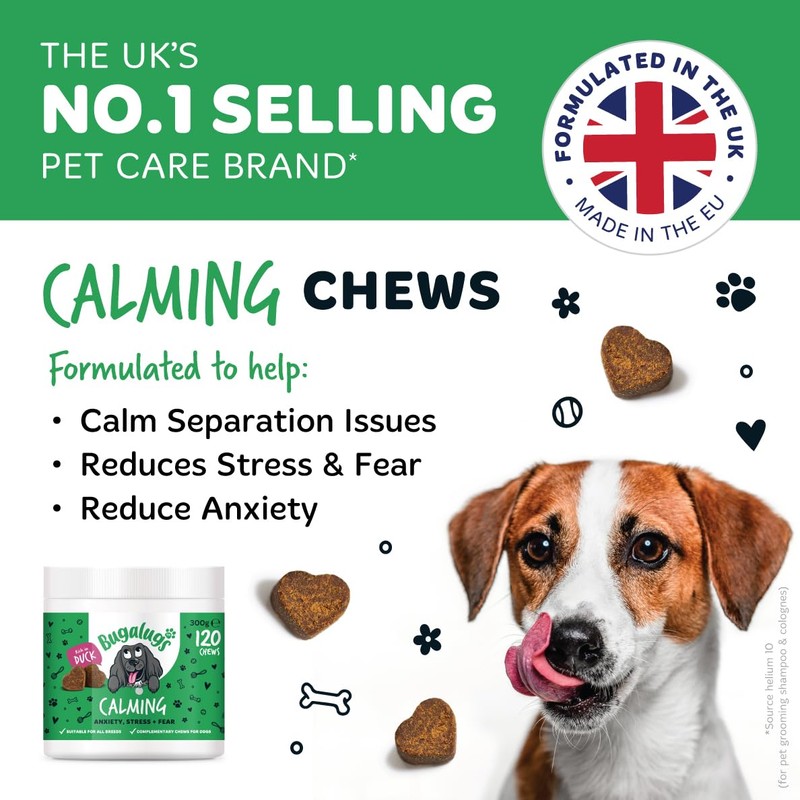 BUGALUGS BUGALUGS Calming Treats for Dogs - Helps Stress, Fear,