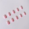 24Pcs Square False Nails Short - Pink Edge French Press