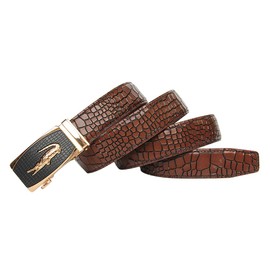 Bpstar Mens Belt, Ratchet Belts 1 1/8 Wide Adjustable Automatic Buckle Leather belt for men - Trim to Fit