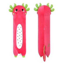 PEACH CAT Long Dragon Fruit Axolotl Stuffed Animal Kawaii Pitaya Axolotl Plush Pillow Toy for Girls and Boys 34"