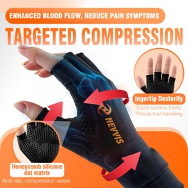NEVVIS Compression Gloves Women Men, Arthritis Gloves for Women for Pain, Carpal Tunnel, Swelling Edema, Tendonitis...1 Pair
