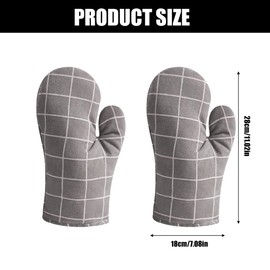 Oven Mitts, 1 Pairs Heat Resistant Kitchen Oven Mitts for 200 Degrees, Oven Gloves, Heat Resistant Double Sided Non Slip Oven Mitts, for Grilling, Cooking, Baking, Barbecue, Gray