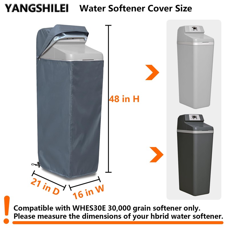 Water Softener Cover for WHES30E/WHES40E Grain Softener, Openable top Easy