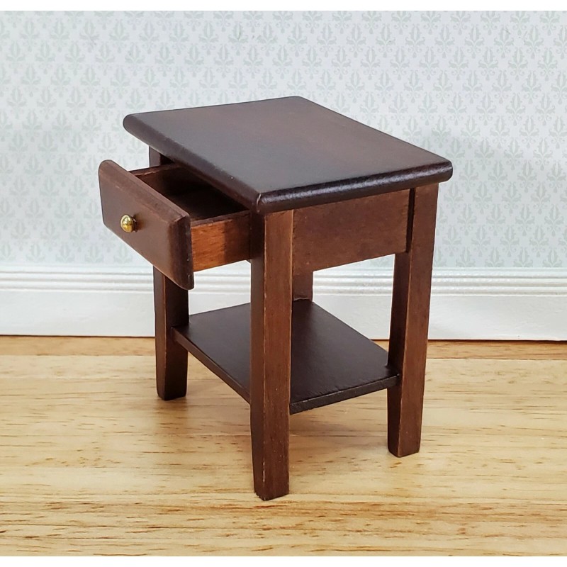 Handley House Dollhouse Side Table Night Stand with Drawer 1:12