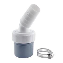 Washing Machine Drain Adapter 1 1/4 Inch (40 mm) - Universal for Dishwasher, Tumble Dryer & Washing Machine - ABS Plastic, 45° Angle Design with Hose Clamp (19-24 mm Input, 40 mm Drain)