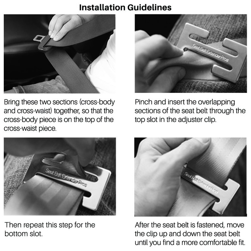 Frankie Seat Belt Adjusting Clip (Metal, 4-Pack) by Seat Belt