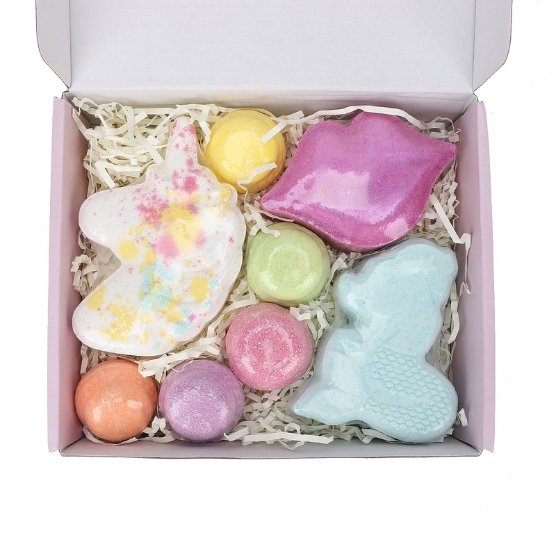 8pcs Bubble Bath Ball Set Different Shapes Fragrance Exfoliating Refreshing